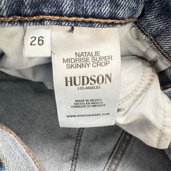 Hudson Women's Blue Stretch Natalie Midrise Super Skinny Crop Jeans Size 26 - Picture 8 of 10